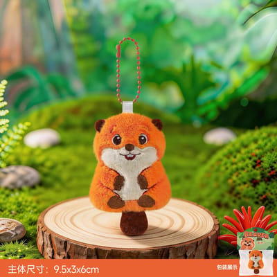Ensemble de Porte-clés en Peluche Castor Mignon Animal en Peluche Doux Breloque de Sac Cadeau pour Enfants Filles Castor Plan Thème Pendentif Mignon en Peluche orange