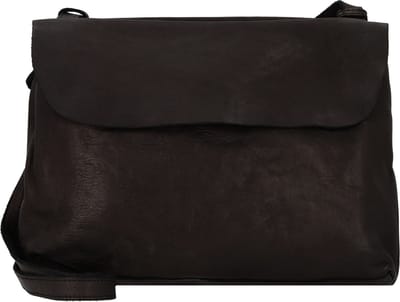 HAROLD'S Leren Schoudertas Submarine Shoulderbag Flap Black Zwart