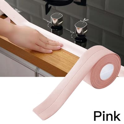 Douchebad Afdichtingsstrip Tape Kitrandstrip Zelfklevend Waterdichte Muursticker Spoelbakrand Tape Voor Badkamer Keukenruimte Accessoires 2.2cmx3.2m roze