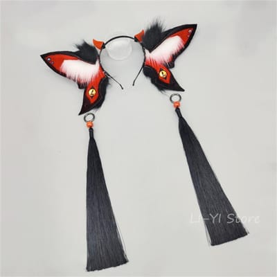 Accessoires de Costume d'Halloween Cosplay Anime Comic Con Casque à Oreilles de Démon Oreilles de Papillon Ailes de Démon Poilues Bandeau à Cornes de Diable Fursuit as show