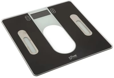 5Five Personen weegschaal Profi - zwart - glas/kunststof - 31 x 31 cm - digitaal - personenweegschalen