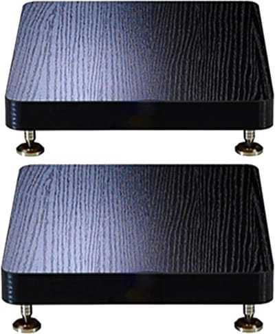 Audio Stands - Luidspreker Ondersteuning - Geluid Verbeteren - Verstelbare Voetjes - 39 x 44 x 4.8cm - Houtkleur