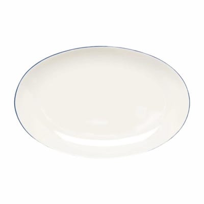 Bord vtwonen Plate White-Blue Line Oval 25,5 cm