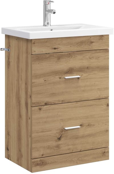 vidaXL - Badkamermeubel - Set - Artisanaal - eiken - 61 - x - 40 - x - 84,5 - cm