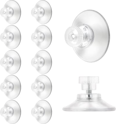 Zuignap met schroefdraad - Transparante Zuignap - 12 Stuks