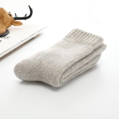 Super Chaud Drôle Heureux Homme Hommes Chaussettes Épaisses Unies Laine Mérinos Chaussettes Lapin Chaussettes Neige Hiver calceta hombre skarpety meskie gris clair