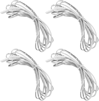 Set van 4 LED Verlengkabels van 2 m - Witte Kabel voor Keukenverlichting, Kastverlichting en Opbouwlampen
