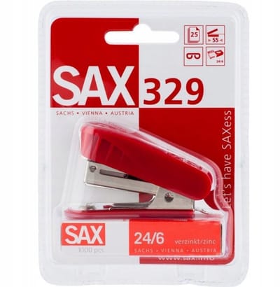 Sax 329 rode nietmachine met nietjes - capaciteit van 20 vel