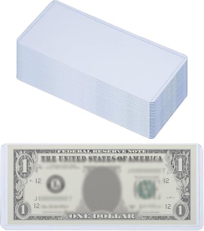 25x PVC Bankbiljet Hoezen - Top-Loader Beschermhoesjes voor Bankbiljetten en Postzegels
