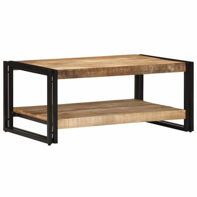vidaXL - Salontafel - 90x50x38 - cm - massief - ruw - mangohout