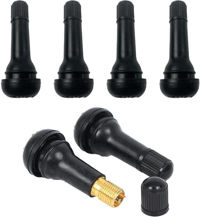 Allecto - TR413 Zwart Rubberen Ventiel - Universele Autoventielen - Set van 6 - Hoogwaardige Rubber - Geschikt voor Diverse Voertuigen - Kleur Zwart