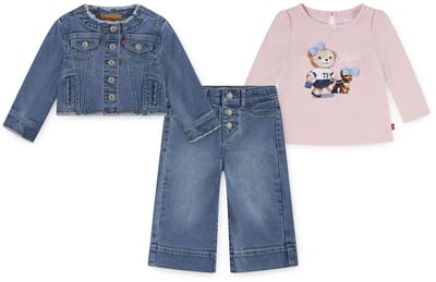 Levi´s ® Kids 1en551 Set Met Lange Mouwen Blauw,Roze 12 Months Meisje