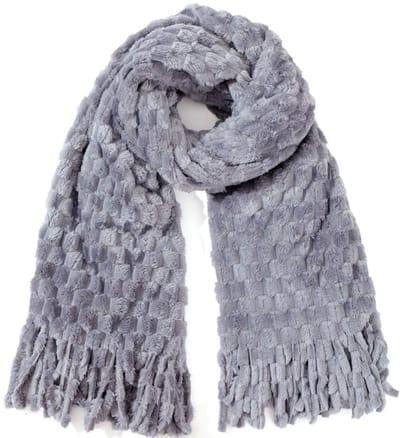 sjaal dames - grijs - 180x60cm - zacht - warm -lang - omslagdoek