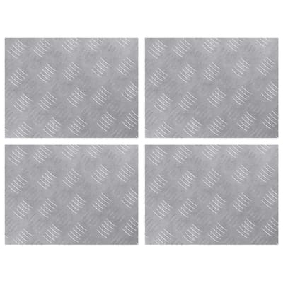 vidaXL - Trapmatten - 4 - st - 40 - x - 30 - cm - Zilver - Aluminium - Rechthoekig