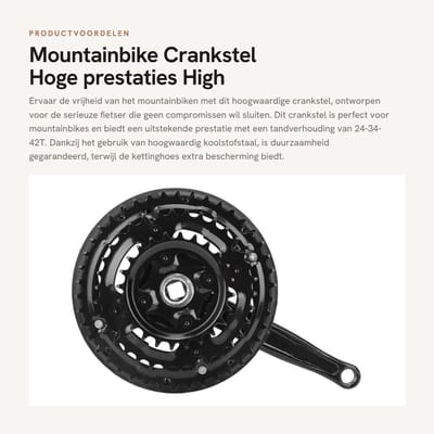 Dailygoods- Crankstel 170mm - Hoog Koolstofstaal - 24-34-42T Tand - Fietsketting Cover - Eenvoudig te Installeren - Duurzaam - Fiets Crank