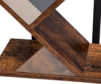 Boekenkast Hoek 7 Niveaus House&Garden – Hoog Staand L-vorm Rek – Industrieel Houten Opbergrek voor Woonkamer, Slaapkamer en Kantoor – Vintage Bruin, Duurzaam en Ruimtebesparend