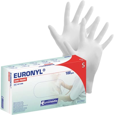 SIS, Doos van 100 Wegwerp Vinyl Handschoenen Poedervrij voor Medisch Gebruik Maat S, Wit