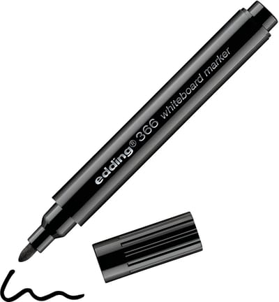 Edding 366, 1 stuk(s), Zwart, Ronde punt, 1 mm, 104 mm, 11 mm