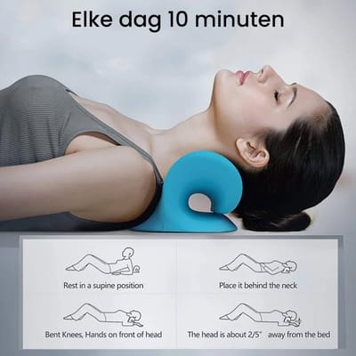 Allernieuwste.nl® Nek Schouder Massager Cervicaal Nekkussen - TMJ Pijnbestrijding voor Nekpijn Schouderpijn Hoofdpijn Rugpijn - Nekstretcher - Blauw ##