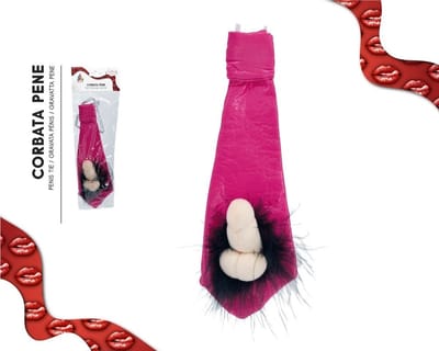 Kinky Pleasure - penis stropdas - Grote stropdas met piemel - met schaamhaar - kadotip - Beige - carnavalstip - carnaval topper - carnaval