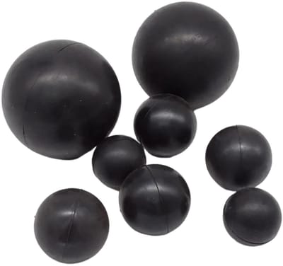 Massieve Rubberen Bal - Industriële Onderdelen - Mechanische Toepassingen - Zwarte Massieve Constructie - 17mm Diameter - Zwart