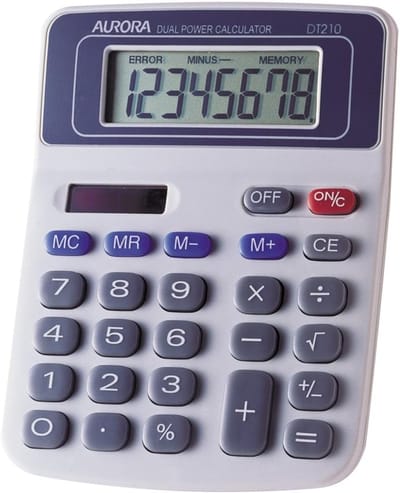 Desktop Rekenmachine - Basis Calculator - Dagelijkse Berekeningen - Dubbele Energiebron - Compact Formaat - Metaalkleurig