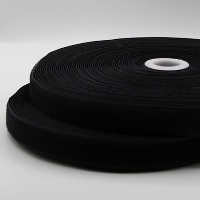 25 METER Opnaaibare KLITTENBAND ZWART 25MM