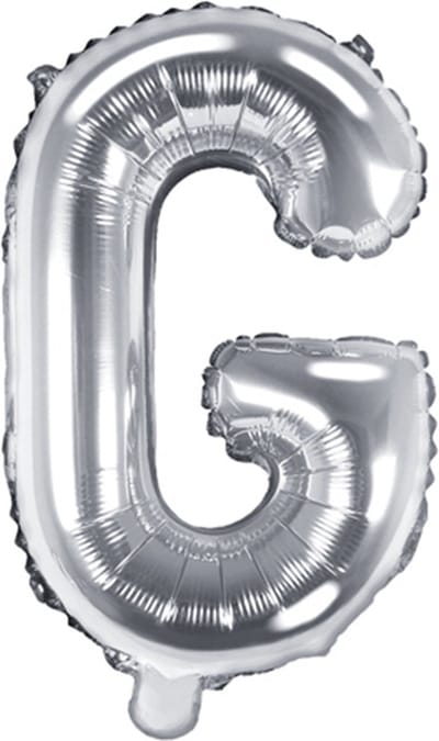 Partydeco - Folieballon Zilver Letter G (35 cm)
