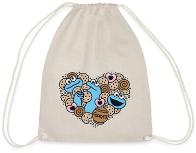 Sesamstraat Hart Met Koekiemonster Gymtas