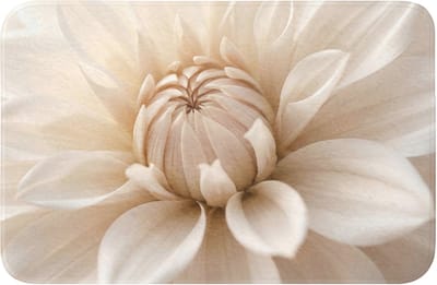 Badmat 60x40 cm - Antislip - Bloem - Dahlia - Wit - Badmatten voor badkamer - Badkamermat - Douchemat - Badkamer mat