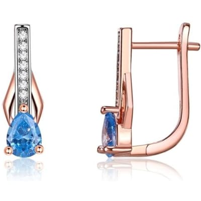 Luxe roségouden oorbellen met zirkonia voor dames, een perfect kerstcadeau, modeaccessoires en sieraden. gray