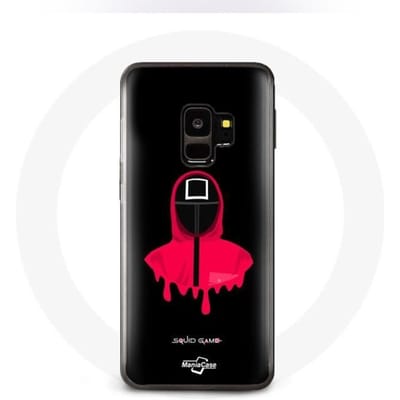 Coque - Squid Game - Samsung Galaxy S9 - Souple - Noir - Masque carré