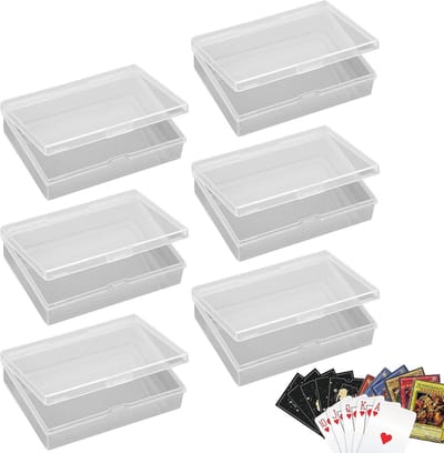 Transparante speelkaarten etui - 6 stuks opbergdoos voor kaarten, kralen en sieraden