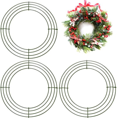 Dailygoods - Kerstkrans ringen van metaaldraad, kransframe, kerstkrans, knutselkrans, basis, Thanksgiving, Halloween, bruiloft, frame, krans, knutselaccessoires (40,6 cm)