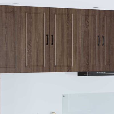 vidaXL - Wandkast - PORTO - Bruin - Eiken - 80 - x - 31 - x - 80 - cm - Bewerkt - hout