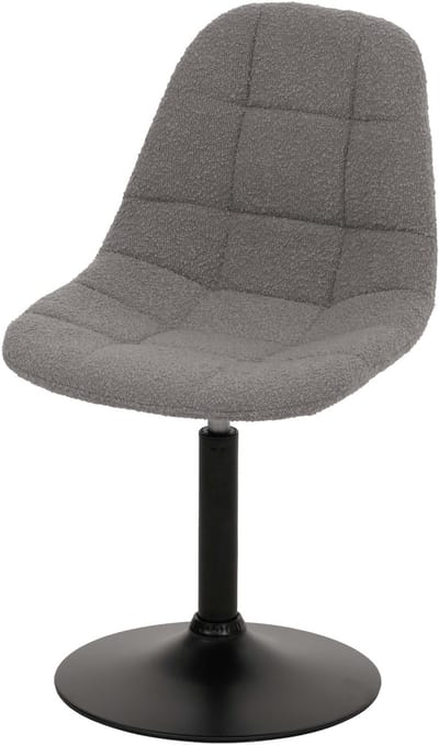 Set van 2 eetkamerstoelen MCW-A60, keukenstoel draaistoel, staal MVG stof/textiel bouclé (450g/m²) ~ grijs