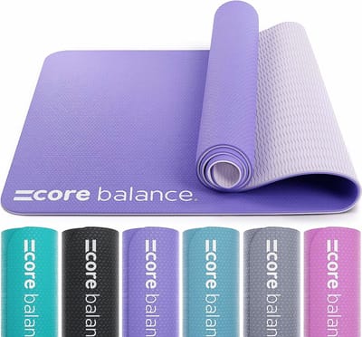 Yogamat & schouderriem, gemaakt van 6 mm dik schuim, antislip en scheurvast, milieuvriendelijk materiaal, ideaal voor Pilates, geurloze fitnessmat, 183cm x 65cm x 6mm, 6 verschillende kleuren