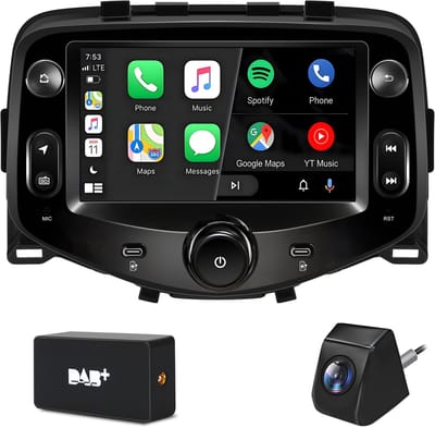 Cestovet Autoradio - Geschikt Voor Toyota Aygo / Citroen C1 / Peugeot 108 - RAM 2GB + ROM 64GB 4Core - Draadloos CarPlay & Android Auto - Android 15.0 Systeem - Bluetooth & WiFi - Achteruitrijcamera DAB+