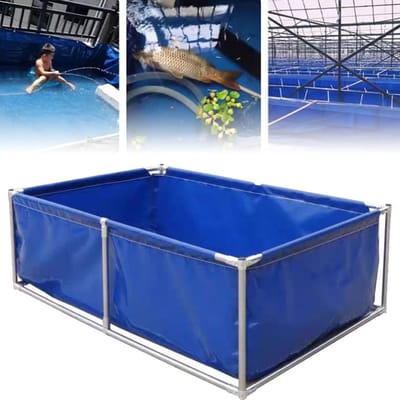 Canvas Visvijver - Holding Tank Aquarium - Vis Kweken - Met Stalen Beugel - 12 x 1 x 06 m