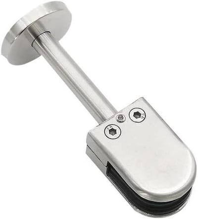 Glazen Klem - Glasklem Houder - Vaste Bevestiging - Roestvrij Staal - 40mm Staaf Hoogte - Metaal
