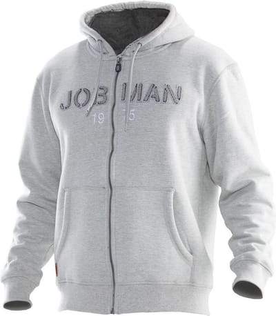 Jobman 5154 Vintage Hoodie Lined 65515438 - Lichtgrijs/Donkergrijs - 3XL
