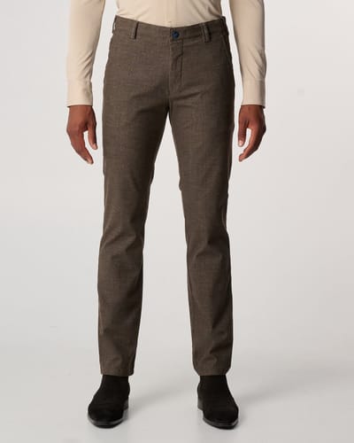 Meyer Broek Bonn Active Jersey Look Flat-Front Chino Coffee / male