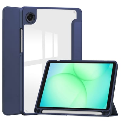 imoshion Tablet Hoes - Geschikt voor Samsung Galaxy Tab A11 / A9 8.7 inch - Trifold Hardcase Bookcase - Donkerblauw