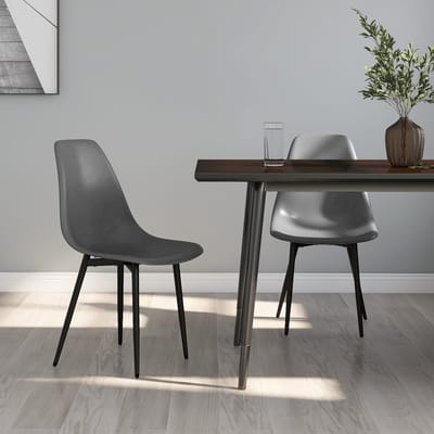 vidaXL - Eetkamerstoelen - 2 - st - PP - grijs