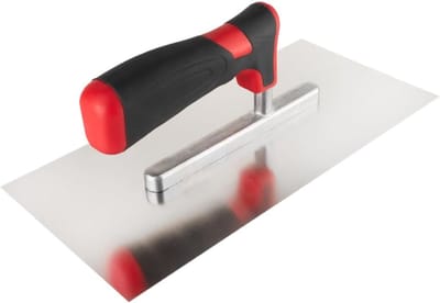 Professionele Troffel - Gladde Schijf - Tegelwerk Aanbrengen - Ergonomische Handgreep - 270 x 130 mm - Rood Zilver