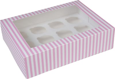 House of Marie Cupcake Doos 12 - Circus Roze - pk/2