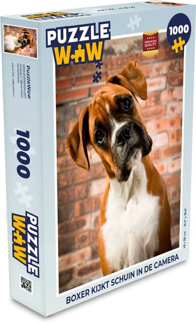 Puzzel Boxer kijkt schuin in de camera - Legpuzzel - Puzzel 1000 stukjes volwassenen