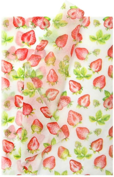 Dailygoods- Tissuepapier Aardbei - 20 Vellen 50 x 70 cm - Geschenkverpakking - Vloeipapier - Doe-het-zelf Kunst - Fruit Feestdecoraties - Inpakpapier