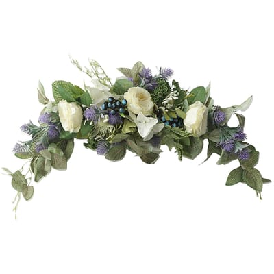 Lavendel Krans Kunstmatige Lavendel Bloemenkrans voor Bruiloft Feest Muur Raam Achtergrond Huisdecoratie gray