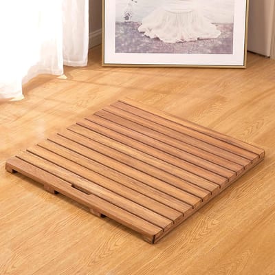 Houten Badmat - Antislip Mat - Douche en Badkamer - Ergonomisch Ontwerp - Aanpasbare Grootte - Natuurlijk Hout